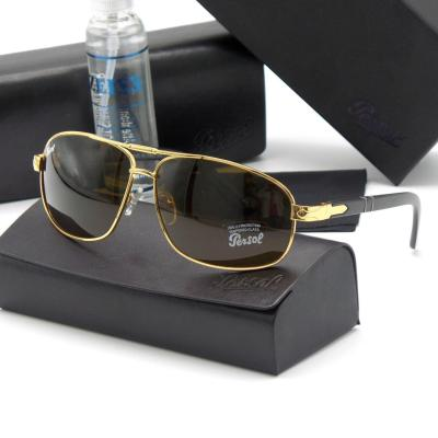 عینک آفتابی خلبانی پرسول Persol شیشه سنگ UV400 دسته فنری
