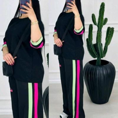 مانتو شلوار زنانه مدل ست تیشرت شلوار اسپرت زنانه مدل آیوار جنس گلکسی پنبه درجه یک