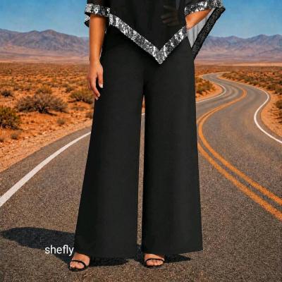 شلوار زنانه نخی سایز بزرگ کمر کش