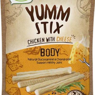 تشویقی سگ دنتالایت مدل YUMM STIX BODY طعم مرغ و پنیر وزن 50 گرم