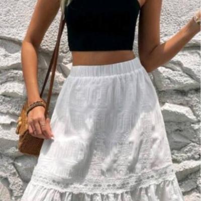 دامن وارداتی آستر دار گیپوردوزی شده