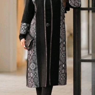 مانتو مجلسی کرپ مدل مانتو مجلسی بلند زنانه