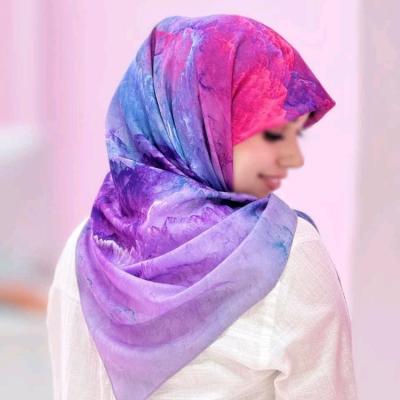 روسری نخی خنک تابستانه بنفش سرخابی