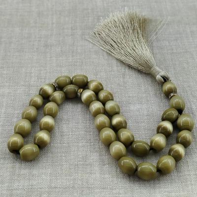 تسبیح سنگ چشم گربه 33 مهره سایز 10 میل