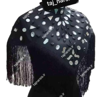 یقه حجاب نگین مشکی