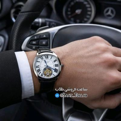 ساعت مردانه کارتیر سوپرلاکچری بند چرم cartier