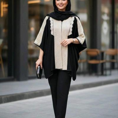 مانتو پانچو زنانه کریشه مراکشی سوزن دوزی فری سایزاز 38تا56 کد 0337
