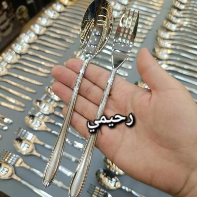 سرویس قاشق و چنگال 24نفره 120 پارچه یونیک نقره ای جدید خاص (پس کرایه )