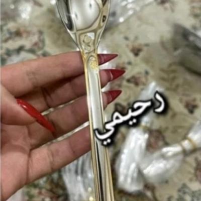 سرویس قاشق و چنگال 24نفره 120پارچه یونیک شیک نیمه طلایی