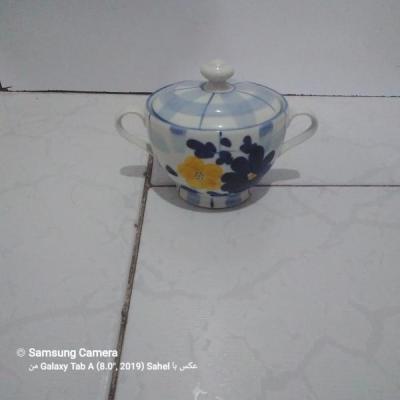 قندان خاص دسته دار طرح گل پنبه ای