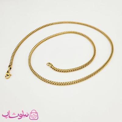 زنجیر مردانه میرو (فرانکو) طلایی استیل 60 سانت 2 میل کد 350