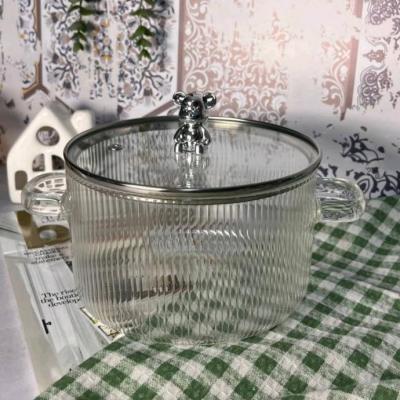 قابلمه پیرکس شعله مستقیم 1.5 لیتر خرسی ساده نقره ای