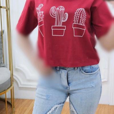 کراپ پنبه‌ای چاپی رنگی فری تا سایز 46