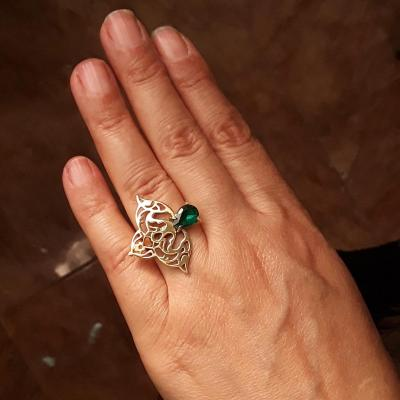 انگشتر دستساز برنجی مدل قجری