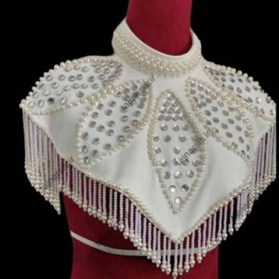 یقه حجاب عروس مرواریدی مجلسی
