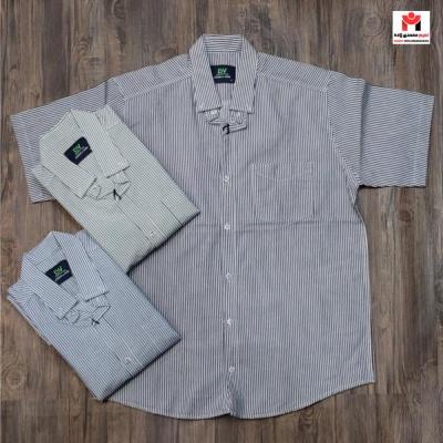 پیراهن آستین کوتاه مردانه M-2XL راه راه