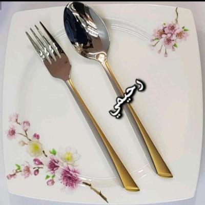 سرویس قاشق و چنگال 24نفره 120 پارچه یونیک ناخنی (( پسکرایه )) دور