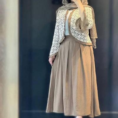 ست دو تیکه شومیز و دامن گیپور چین چیلا