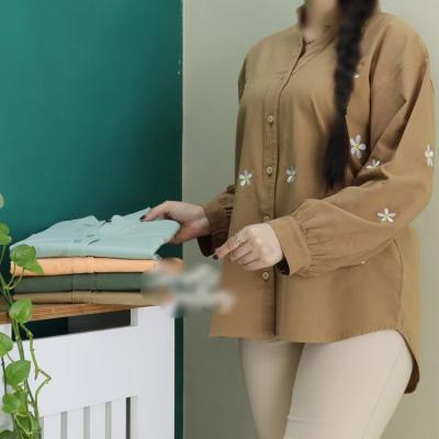 مانتو زنانه لنین کتان گلدوزی بسیار با کیفیت سایز 38/46
