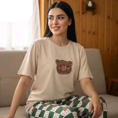 ست تبشرت باکسی و شلوار بگ زنانه فری سایز تا 48