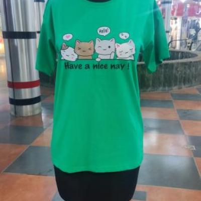 تیشرت زنانه نخی طرح پیشی کد 3002