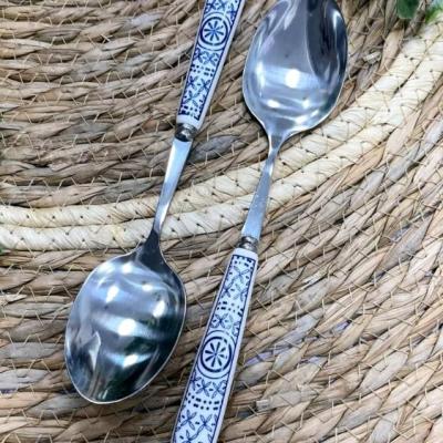 قاشق و چنگال دسته سرامیکی دنی هوم طرح ایکس