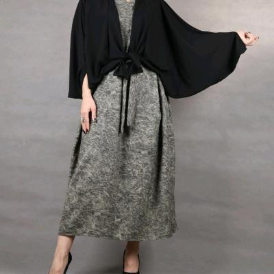 رویه زنانه شانتون چاپی و کرپ حریر مدل دوتیکه بهاره