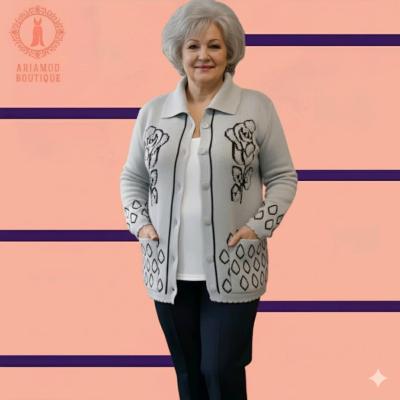 ژاکت کتی بافت زنانه گرم بالا