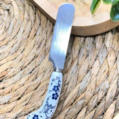 کارد کره خوری دنی هوم دسته سرامیکی طرح گل آبی