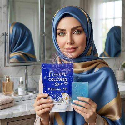 صابون تخصصی سفید کننده و ضدلک فروزن نسخه اورجینال حجم 100 گرم، صابون وارداتی تخصصی روشن کننده، سفید کننده و ضد لک فروزن Frozen CollaGen Soap WhiteninG x10 OriGinal Version Poonel Store