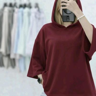 تیشرت زنانه تیشرت دخترانه تیشرت لانگ کلاهدار،،