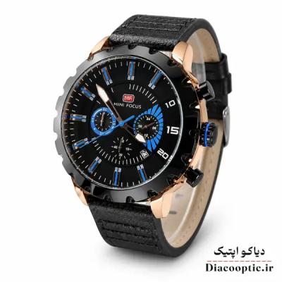 ساعت مچی مردانه اورجینال موتور ژاپن برند مینی فوکوس سه موتور مدل Mf0079G.02 بند چرم