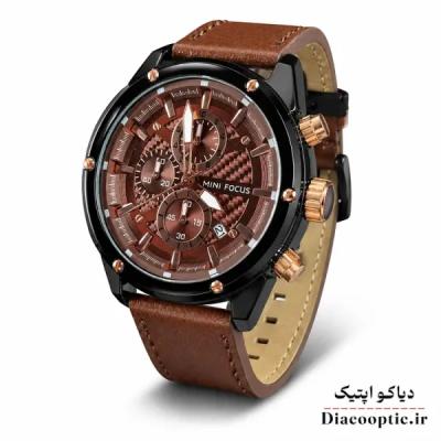 ساعت مچی مردانه اورجینال موتور ژاپن برند مینی فوکوس سه موتور مدل Mf0161G.03 بند چرم