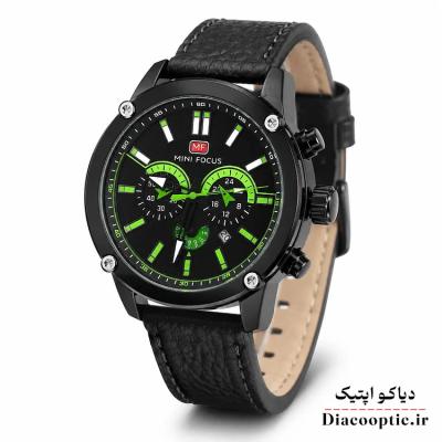 ساعت مچی مردانه اورجینال موتور ژاپنی برند مینی فوکوس سه موتور مدل Mf0288G.04 بند چرم