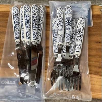 کارد و چنگال دسته سرامیکی دنی هوم طرح ایکس