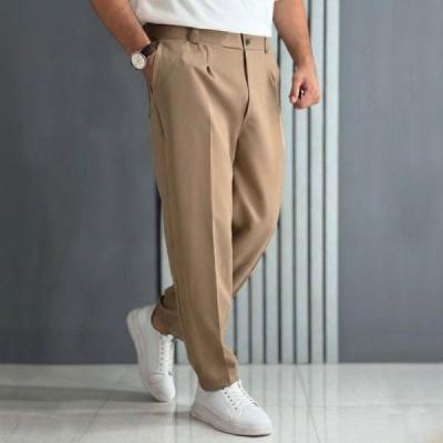 شلوار مام مازاراتی رنگ شکلاتی روشن (زیپ خور / پشت کمر کش)