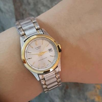 ساعت زنانه کاسیو بند استیل دو رنگ
