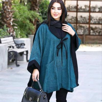 پانچو زنانه مخمل کبریتی سیوان