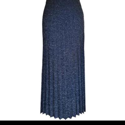 دامن پلیسه لمه کشی فری سایز تک رنگ سورمه ی