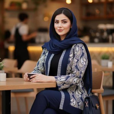 مانتو کتی زنانه مدل مانتو‌کتی مزونی پولک دوزی و‌گلدوزی