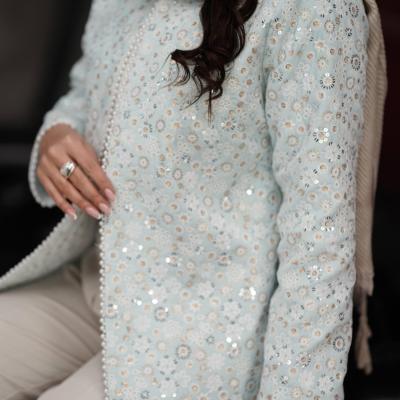 مانتو مجلسی مخمل مدل سوزندوزی عیدانه