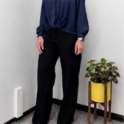 شومیز جلو گره ای ساتن ابریشم