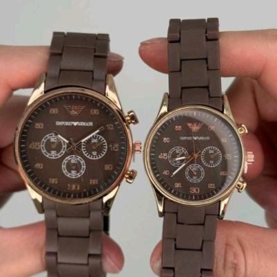 ست ساعت زنانه و مردانه امپریوآرمانی قهوه‌ای