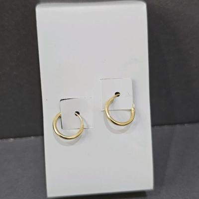 گوشواره حلقه ای ابکاری طلا نقره 925 وارداتی