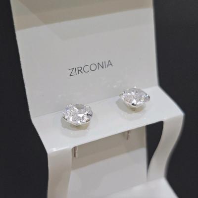 گوشواره نگین درشت zirconia نقره 925 وارداتی