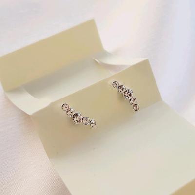 گوشواره 5 نگینی نقره 925 وارداتی