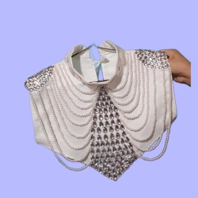 یقه حجاب مروارید و نگین