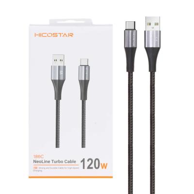 کابل شارژ فست Hicostar Type-C مدل186C 120W