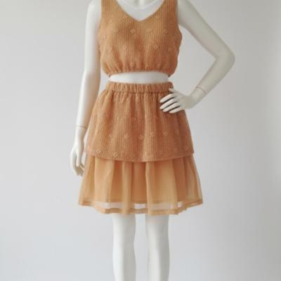 تاپ دامن کوتاه گیپور حریر