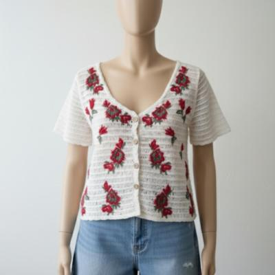 شومیز قلاب بافی وارداتی گلدوزی شده